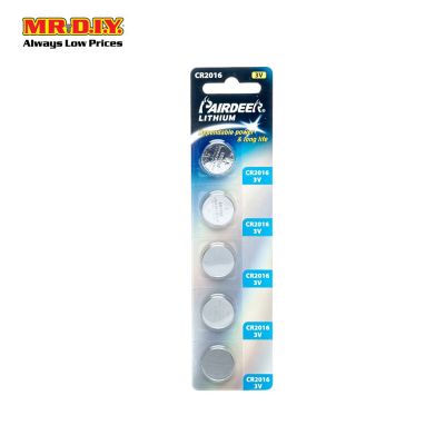 PAIRDEER Lithium Coin Cell Battery CR2016 (5pcs)