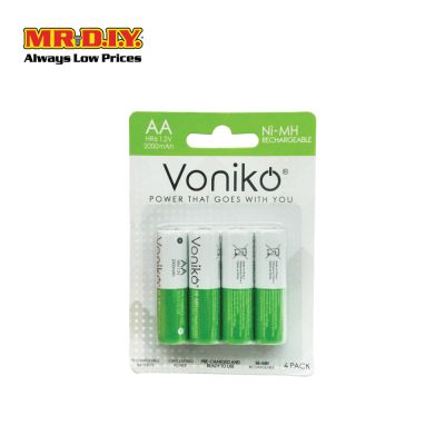 VONIKO Rechargeable Ni-MH Battery HR6 1.2V AA 2000mAh (4pcs)
