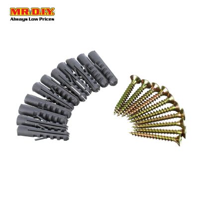 (MR.DIY) Screw And Wall Plug Fixing Pack G617 (10 pcs)