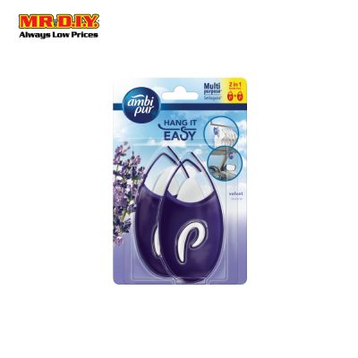 Ambi Pur Mini Fresh Velvet Lavender 2 in 1 Small Space Freshener 2 x 4.5ml Bundle Pack