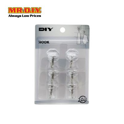 (MR.DIY) Clear Adhesive Wall Hook (6 pcs)