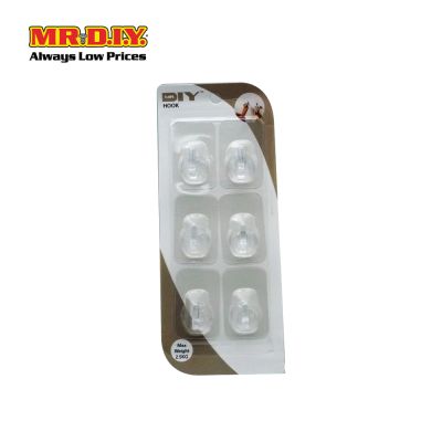 (MR.DIY) Clear Adhesive Wall Hook (6 pcs)