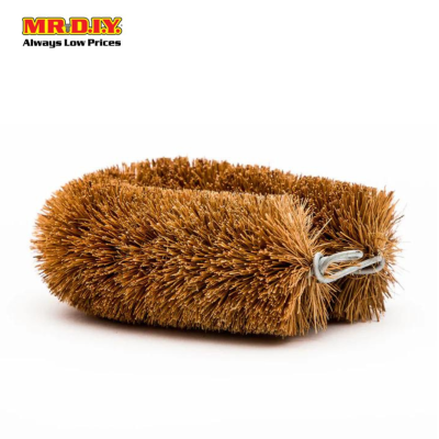 (MR.DIY) Cleaning Brush Coconut Fiber Abalone Brown (10.5 x 8cm)